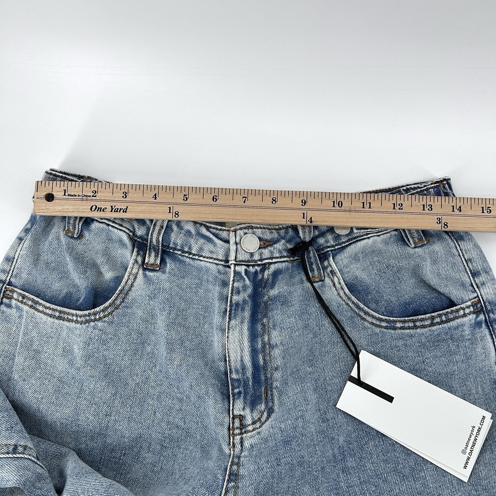Wide Leg Jeans Light Wash High Rise Baggy Minimalist‎ Model Off Duty Denim 6/28 - Picture 12 of 16